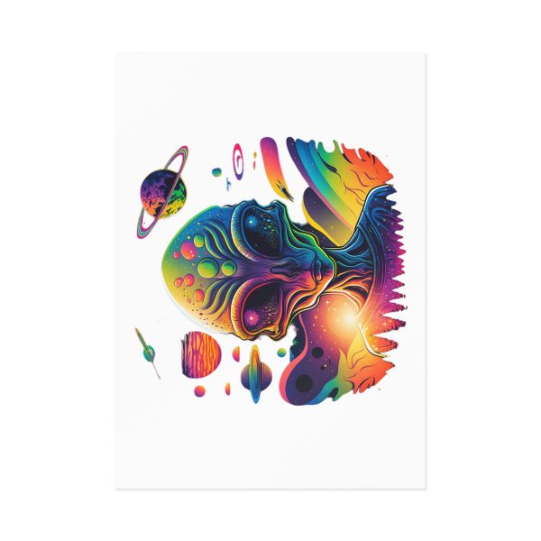 Vibrant Alien Art Postcards, Retro Space Theme, Cosmic Greetings, Intergalactic Decor, Unique Art Gifts, Colorful Postcard Set - Image 2