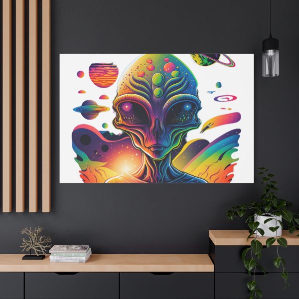 Alien Art Canvas Print, Colorful Wall Decor, Retro Sci-Fi Artwork, Unique Home Accent, Space Lover Gift - Image 120