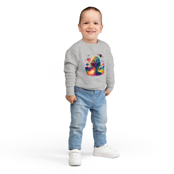 Cosmic Alien Toddler Sweatshirt - Cute Space Theme, Perfect for Birthdays, Gifts, Astronaut Enthusiasts, Baby Shower, Everyday Wear - Image 8
