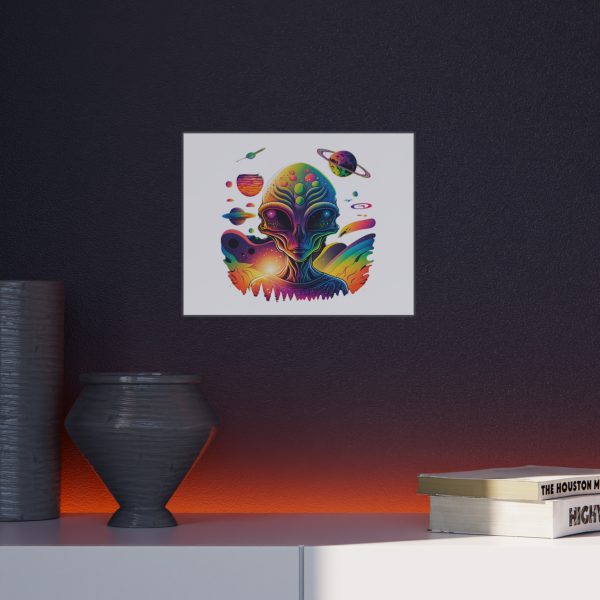 Vibrant Alien Foam Board Art Print, Space Decor, Unique Wall Art, Sci-Fi Home Decor, Gifts for Alien Lovers, Cosmic Alien Poster - Image 8