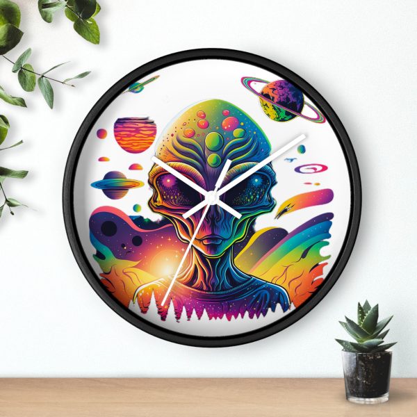 Vibrant Alien Wall Clock, Unique Home Decor, Gift for Sci-Fi Lovers, Colorful Wall Art, Statement Piece for Space Enthusiasts - Image 6