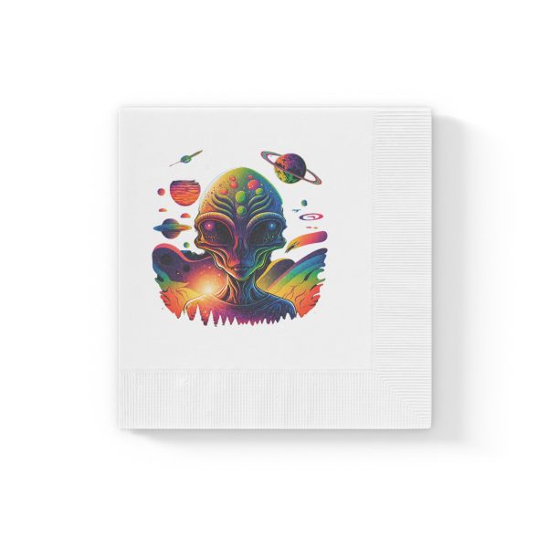 Psychedelic Alien Napkins, Cosmic Party Decor, Space Themed Tableware, Unique Alien Napkins, Fun Event Accessories - Image 5