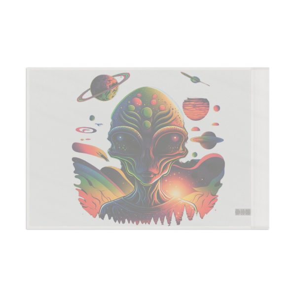 Psychedelic Alien Flag, Space Decor, Hippie Wall Hanging, Unique Festival Flag, Retro Colorful Banner - Image 2