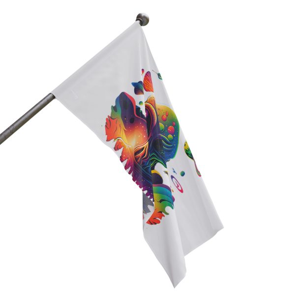Psychedelic Alien Flag, Space Decor, Hippie Wall Hanging, Unique Festival Flag, Retro Colorful Banner - Image 12