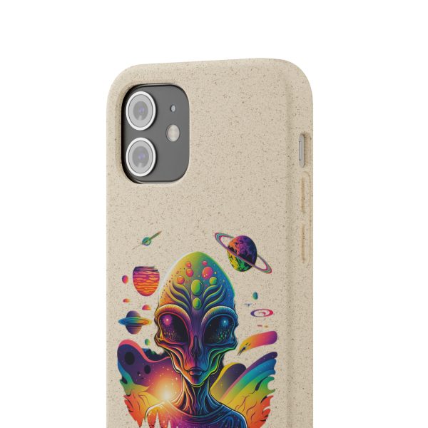 Vibrant Alien Biodegradable Phone Case, Eco-Friendly Galaxy Phone Cover, Unique Gift for Space Lovers, Fun Alien Design, Sustainable [...] - Image 23