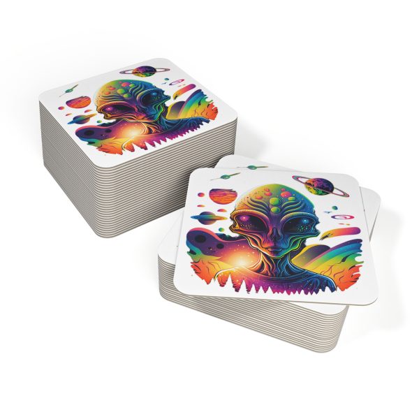 Colorful Alien Coasters - Set of 50/100, Cool Drink Coasters, Fun Bar Accessories, Retro Sci-Fi Decor, Unique Gifts for Space Lovers - Image 4