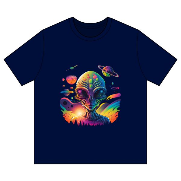 Colorful Alien Graphic Tee, Unisex Shirt, Unique Gift for Space Lovers, Fun Casual Wear, Cosmic Retro T-Shirt, Science Fiction Apparel - Image 7