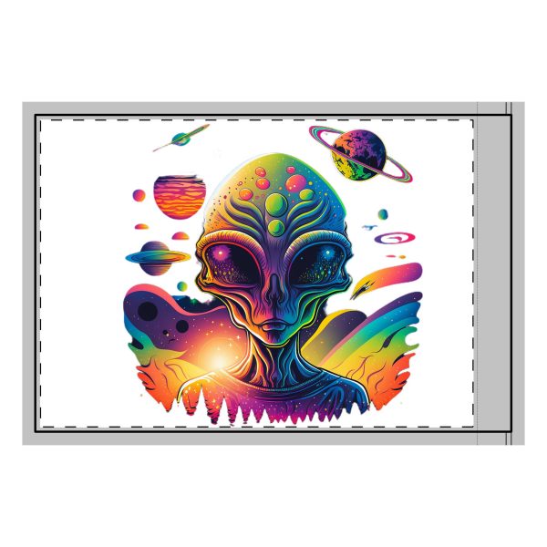 Colorful Alien Design Double-Sided Flag, Outdoor Decoration, Festival Banner, Garden Flag, Alien Themed Decor, Science Fiction Party - Image 4