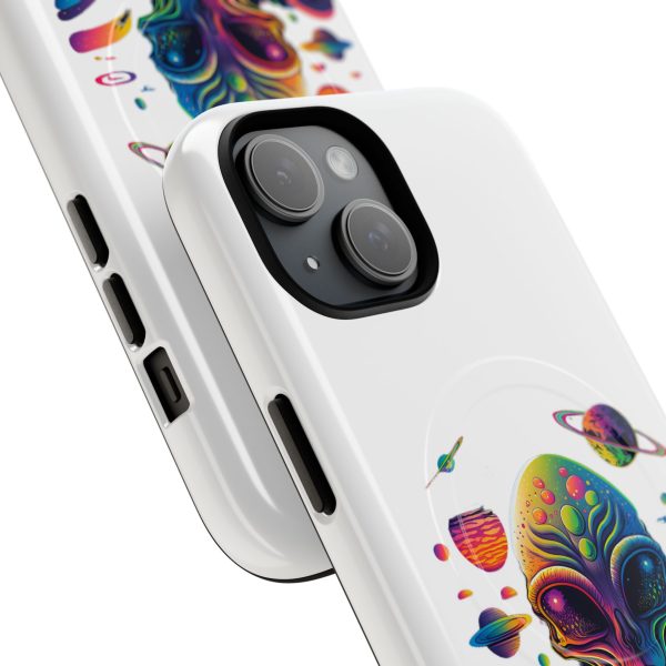 Vibrant Alien Phone Case - Funky Tough Magnetic Cover for Teens, Outer Space, Gift for Sci-Fi Lovers, Unique Cosmic Design - Image 2