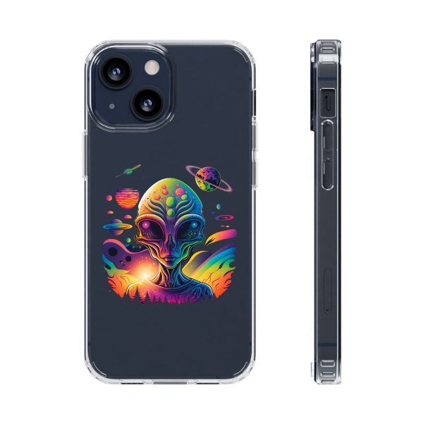 Alien Galaxy Clear Phone Case, Cosmic Phone Cover, Space Lover Gift, Unique Design for iPhone, Galaxy Phone Case - Image 4