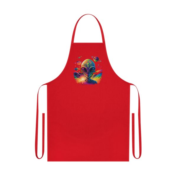 Colorful Alien Graphic Cotton Apron, Fun Cooking Gift, BBQ, Baking, Arts & Crafts, Unique Kitchen Accessory - Image 9