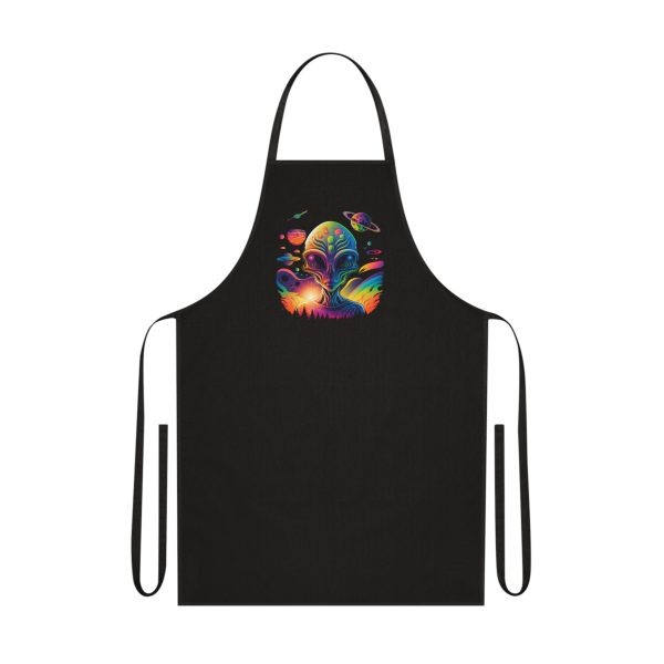Colorful Alien Graphic Cotton Apron, Fun Cooking Gift, BBQ, Baking, Arts & Crafts, Unique Kitchen Accessory