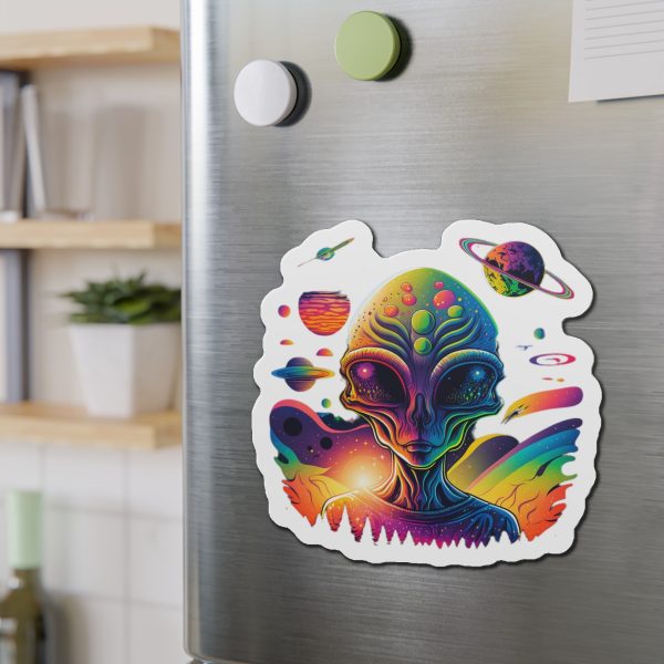 Vibrant Alien Die-Cut Magnet, Colorful Space Decor, Fun Gift for Sci-Fi Lovers, Home Office Accessory, Unique Fridge Magnet - Image 15