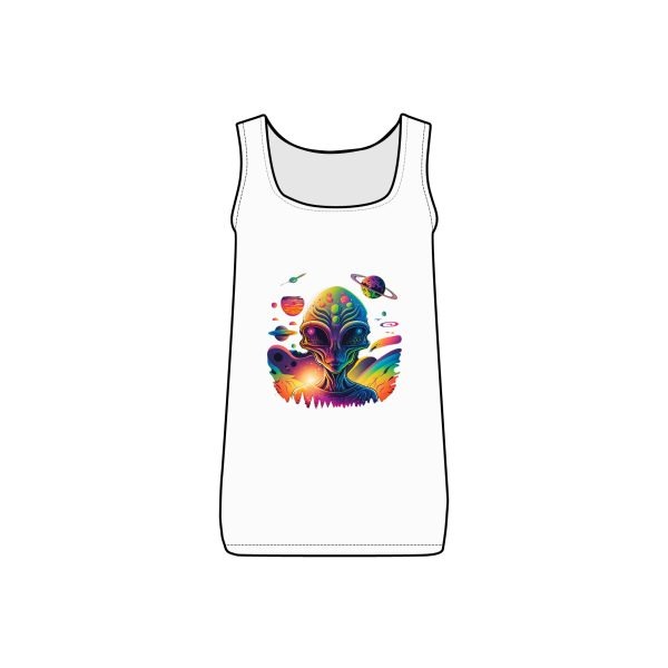 Colorful Cosmic Meditation Women's Micro Ribbed Tank Top, Boho Aesthetic, Summer Style, Yoga Apparel, Festival Clothing, Vibrant Graphic Tee