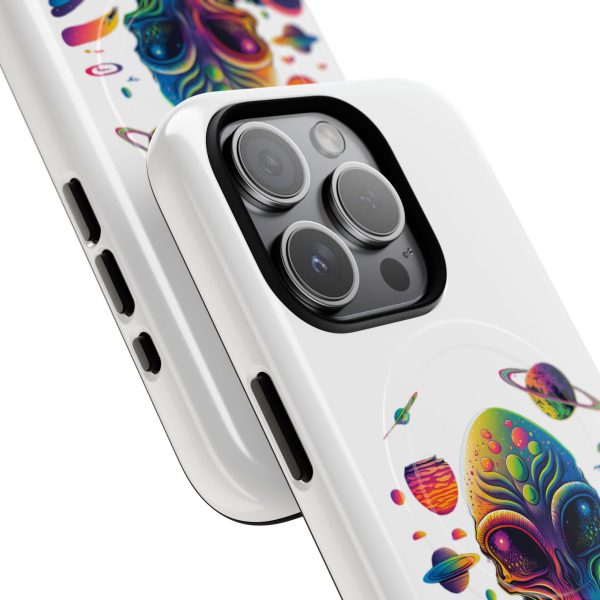 Vibrant Alien Phone Case - Funky Tough Magnetic Cover for Teens, Outer Space, Gift for Sci-Fi Lovers, Unique Cosmic Design - Image 8