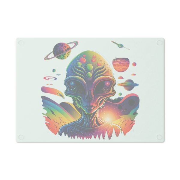 Vibrant Alien Cutting Board, Cosmic Kitchen Decor, Sci-Fi Gift, Unique Meal Prep Accessory, Space-Themed Homeware, Colorful Cooking Tool - Image 6