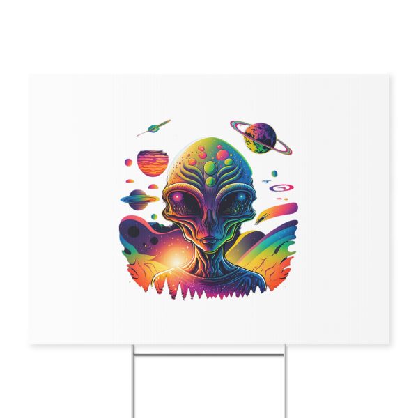 Cosmic Alien Yard Sign, Colorful Extraterrestrial Decor, Outdoor Garden Art, Unique Party Sign, Sci-Fi Home Decoration, Alien-Themed Gifts - Image 3