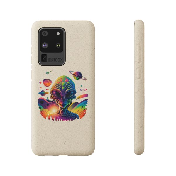 Vibrant Alien Biodegradable Phone Case, Eco-Friendly Galaxy Phone Cover, Unique Gift for Space Lovers, Fun Alien Design, Sustainable [...] - Image 9