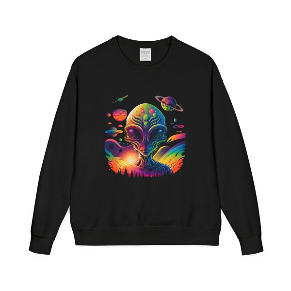 Colorful Alien Crewneck Sweatshirt, Unisex Halloween Sweatshirt, Gift for Sci-Fi Lovers, Cozy Graphic Crewneck, Space-Themed Apparel - Image 9