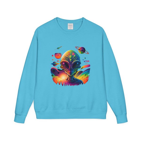 Colorful Alien Crewneck Sweatshirt, Unisex Halloween Sweatshirt, Gift for Sci-Fi Lovers, Cozy Graphic Crewneck, Space-Themed Apparel - Image 25
