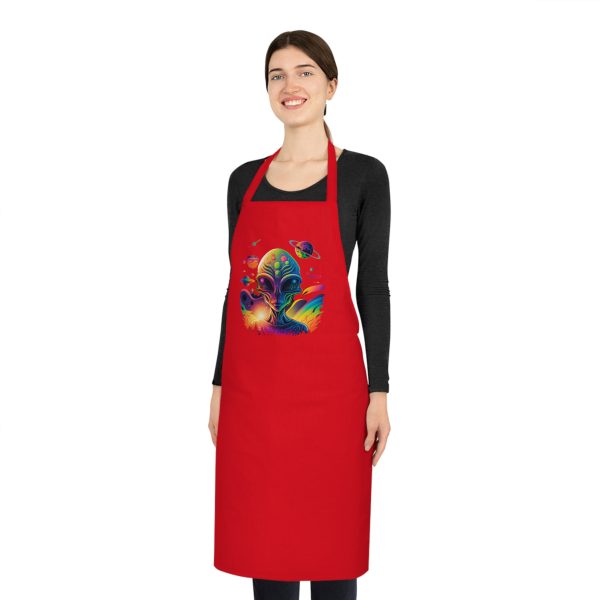 Colorful Alien Graphic Cotton Apron, Fun Cooking Gift, BBQ, Baking, Arts & Crafts, Unique Kitchen Accessory - Image 10