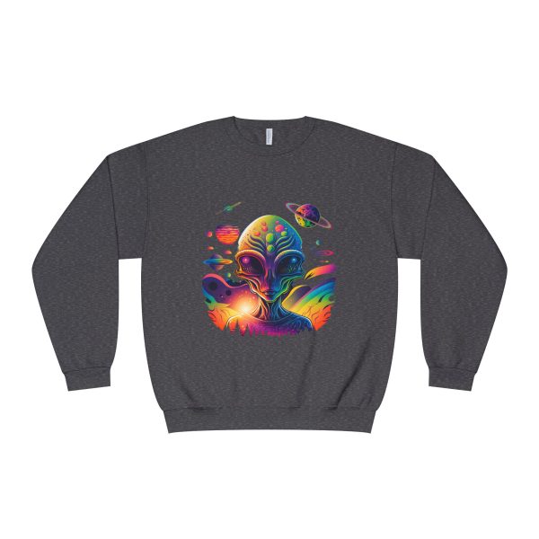 Colorful Alien Space Sweatshirt, Unisex Crewneck Sweatshirt, Perfect for Casual Wear, Gift for Sci-Fi Lovers, Cozy Fall Apparel - Image 5