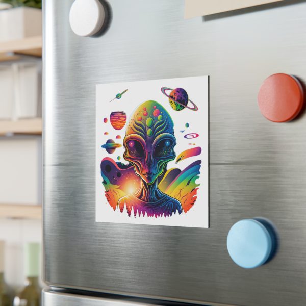 Colorful Alien Art Magnet, Space Decor, Sci-Fi Gift, Outer Space Magnet, Unique Fridge Magnet, Cosmic Artwork - Image 8