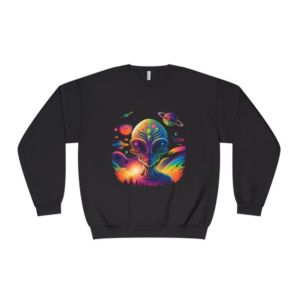 Colorful Alien Space Sweatshirt, Unisex Crewneck Sweatshirt, Perfect for Casual Wear, Gift for Sci-Fi Lovers, Cozy Fall Apparel - Image 9