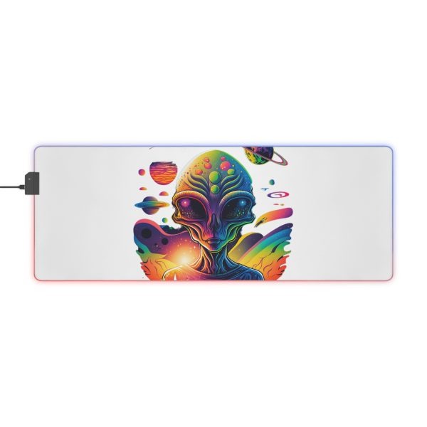 Colorful Alien LED Gaming Mouse Pad, Gamer Desk Accessory, Gaming Room Decor, Unique Gift for Gamers, Cyberpunk Aesthetic, RGB Lighting - Image 9