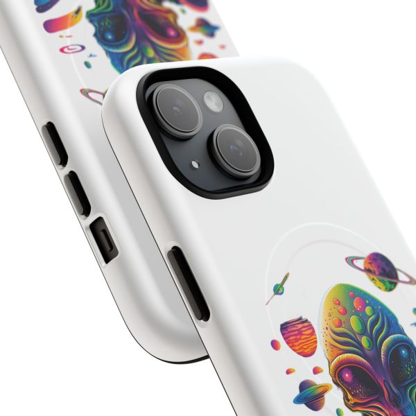 Vibrant Alien Phone Case - Funky Tough Magnetic Cover for Teens, Outer Space, Gift for Sci-Fi Lovers, Unique Cosmic Design - Image 5
