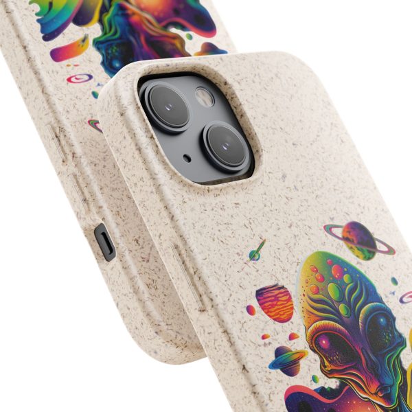 Vibrant Alien Biodegradable Phone Case, Eco-Friendly Galaxy Phone Cover, Unique Gift for Space Lovers, Fun Alien Design, Sustainable [...] - Image 179
