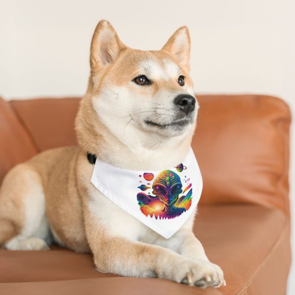 Colorful Alien Pet Bandana, Adjustable Dog Scarf, Galaxy-Themed Pet Accessory, Cute Dog Fashion, Gift for Pet Lovers - Image 5
