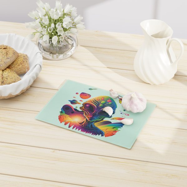 Vibrant Alien Cutting Board, Cosmic Kitchen Decor, Sci-Fi Gift, Unique Meal Prep Accessory, Space-Themed Homeware, Colorful Cooking Tool - Image 8