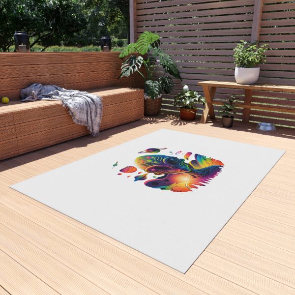 Vibrant Alien-Themed Outdoor Rug, Bohemian Decor, Patio Accent, Funky Yard Mat, Space Art for Gatherings, Outdoor Events - Image 15