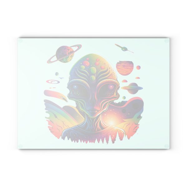 Colorful Alien Glass Cutting Board - Unique Kitchen Decor, Gift for Sci-Fi Lovers, Alien Party Supplies, Home and Kitchen - Image 6