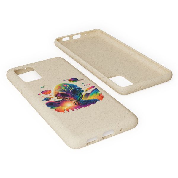 Vibrant Alien Biodegradable Phone Case, Eco-Friendly Galaxy Phone Cover, Unique Gift for Space Lovers, Fun Alien Design, Sustainable [...] - Image 16