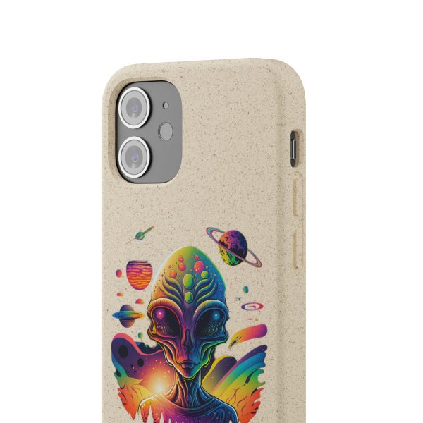 Vibrant Alien Biodegradable Phone Case, Eco-Friendly Galaxy Phone Cover, Unique Gift for Space Lovers, Fun Alien Design, Sustainable [...] - Image 34