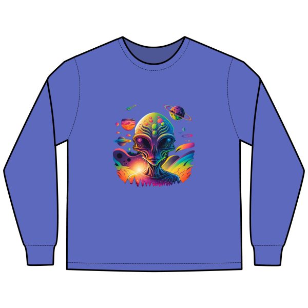 Alien Vibes Long Sleeve T-Shirt, Unisex Graphic Tee, Cosmic Shirt, Perfect Gift for Sci-Fi Lovers, Gifting for Festivals and Birthdays - Image 23