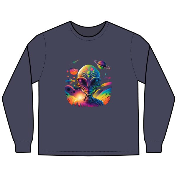 Alien Vibes Long Sleeve T-Shirt, Unisex Graphic Tee, Cosmic Shirt, Perfect Gift for Sci-Fi Lovers, Gifting for Festivals and Birthdays - Image 25