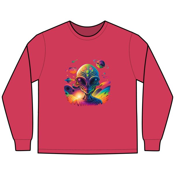 Alien Vibes Long Sleeve T-Shirt, Unisex Graphic Tee, Cosmic Shirt, Perfect Gift for Sci-Fi Lovers, Gifting for Festivals and Birthdays - Image 27
