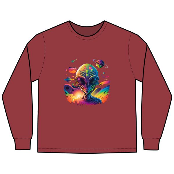 Alien Vibes Long Sleeve T-Shirt, Unisex Graphic Tee, Cosmic Shirt, Perfect Gift for Sci-Fi Lovers, Gifting for Festivals and Birthdays - Image 29