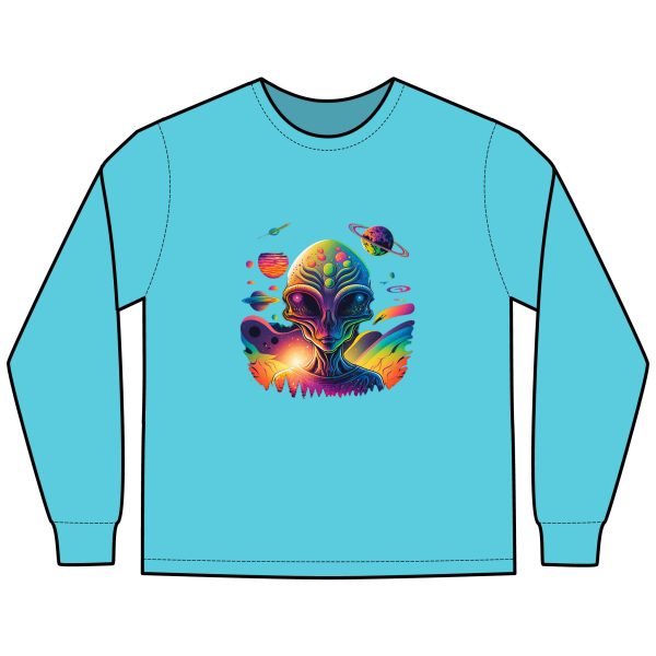 Alien Vibes Long Sleeve T-Shirt, Unisex Graphic Tee, Cosmic Shirt, Perfect Gift for Sci-Fi Lovers, Gifting for Festivals and Birthdays - Image 11