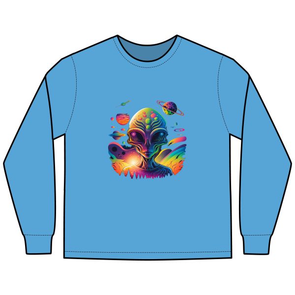 Alien Vibes Long Sleeve T-Shirt, Unisex Graphic Tee, Cosmic Shirt, Perfect Gift for Sci-Fi Lovers, Gifting for Festivals and Birthdays - Image 17
