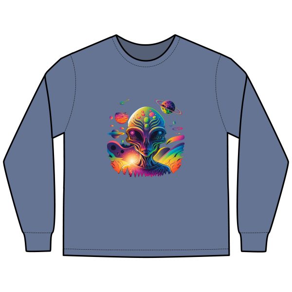 Alien Vibes Long Sleeve T-Shirt, Unisex Graphic Tee, Cosmic Shirt, Perfect Gift for Sci-Fi Lovers, Gifting for Festivals and Birthdays - Image 19