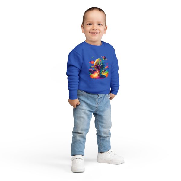 Cosmic Alien Toddler Sweatshirt - Cute Space Theme, Perfect for Birthdays, Gifts, Astronaut Enthusiasts, Baby Shower, Everyday Wear - Image 16