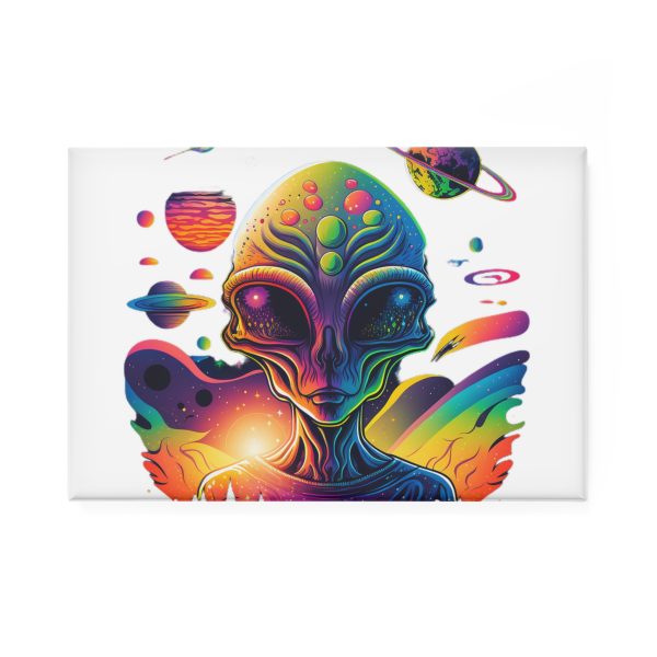Alien Vibe Magnet, Colorful Alien Design, Cosmic Decor, Outer Space Gift, Fun Fridge Magnet, 10 Pcs Set - Image 5