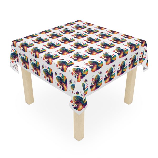 Vibrant Rainbow Tablecloth, Colorful Party Decor, Bohemian Dining Accessory, Summer BBQ Table Cover, Festive Table Setting - Image 2