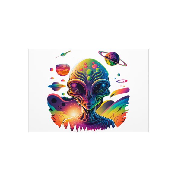 Vibrant Alien Foam Board Art Print, Space Decor, Unique Wall Art, Sci-Fi Home Decor, Gifts for Alien Lovers, Cosmic Alien Poster