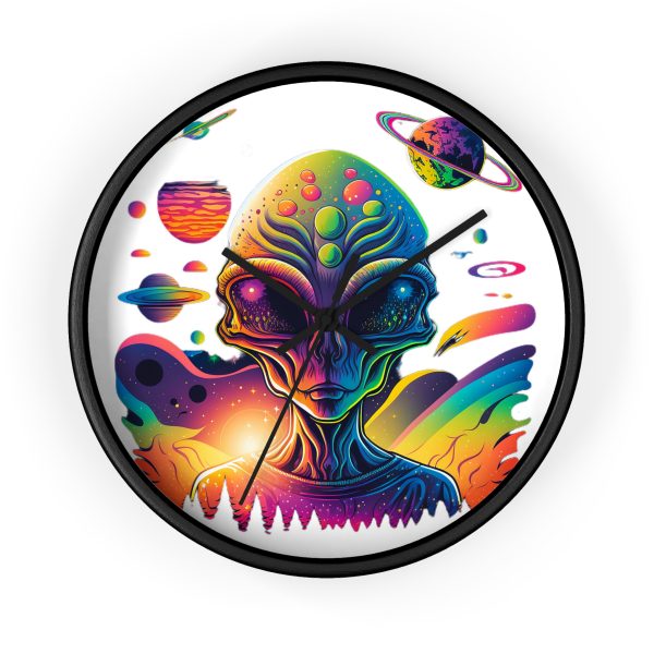 Vibrant Alien Wall Clock, Unique Home Decor, Gift for Sci-Fi Lovers, Colorful Wall Art, Statement Piece for Space Enthusiasts