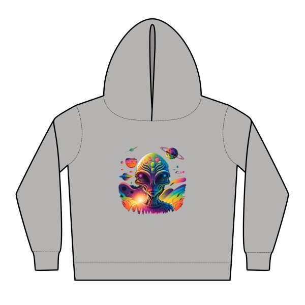 Colorful Alien Toddler Fleece Hoodie, Fun Hooded Sweatshirt, Cute Kids Pullover, Sci-Fi Space Gear, Perfect Gift for Little Explorers